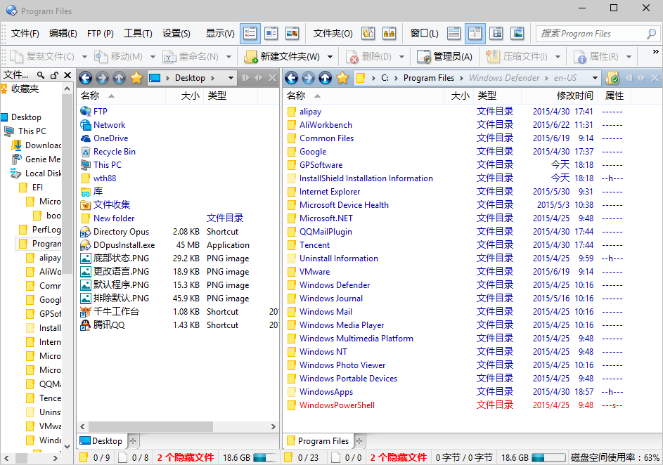 Directory Opus 产品界面 1